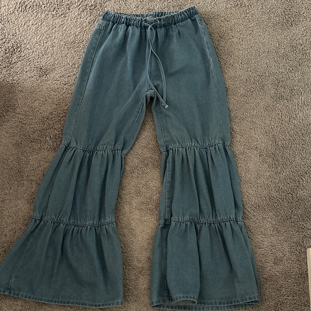 Elegant Teal Flare Jeans